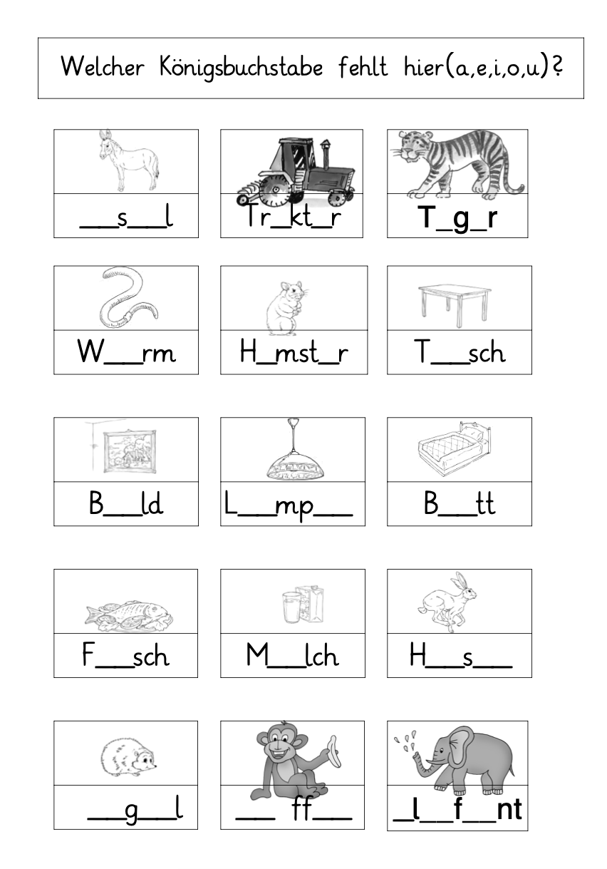 übungen Für 1 Klasse Deutsch Zum Ausdrucken Schulbeginner