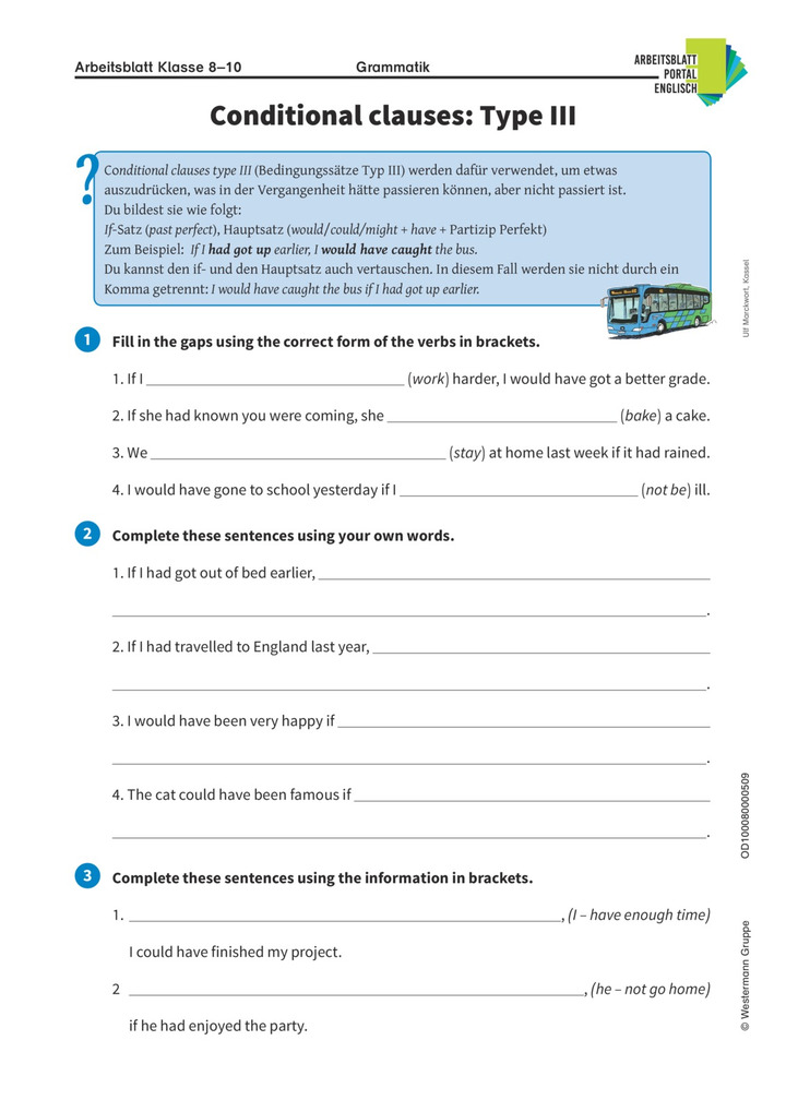 Conditional Clauses Type 1 And 2 übungen Zum Ausdrucken