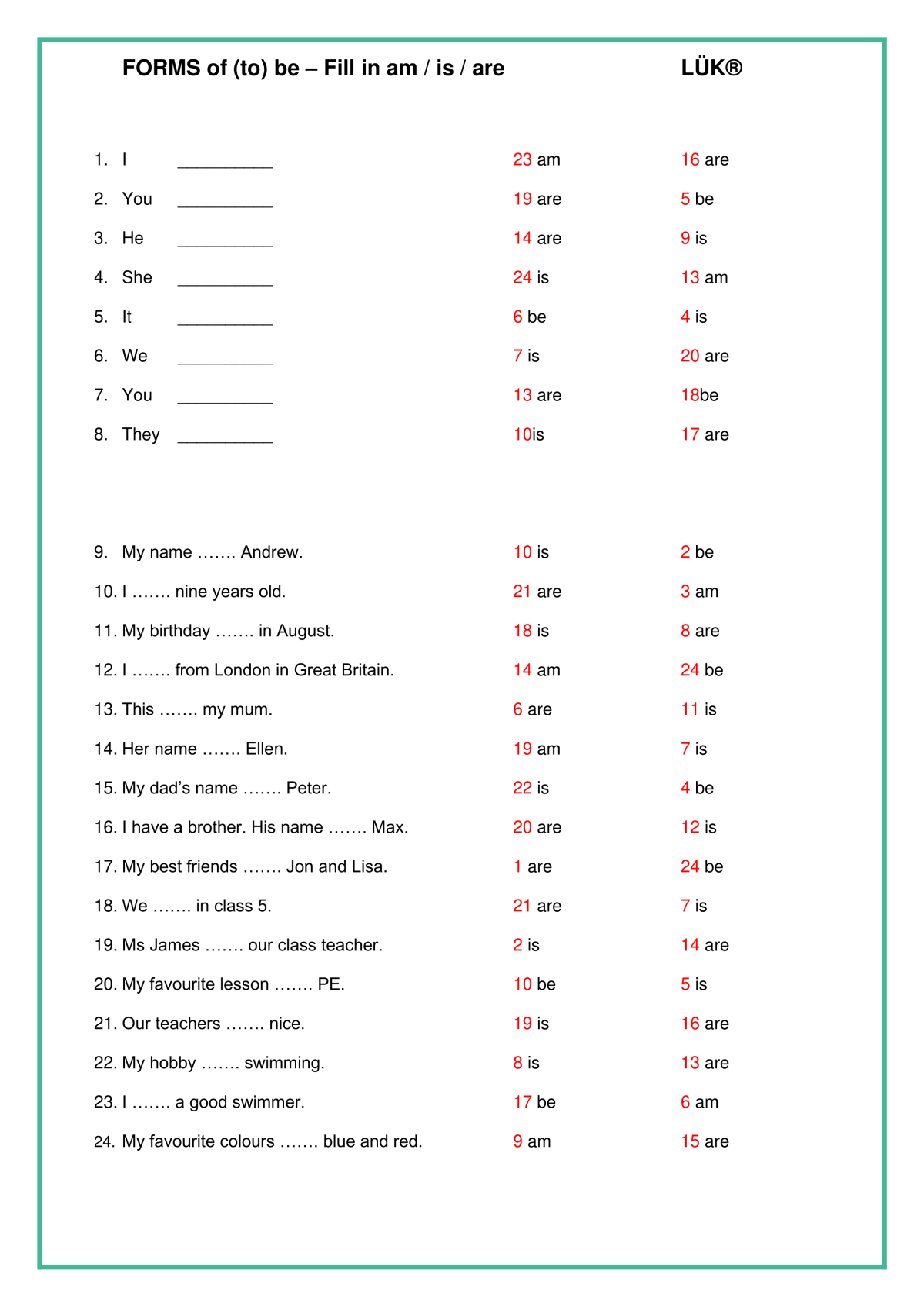 He She Englisch übungen Klasse 5 Zum Ausdrucken