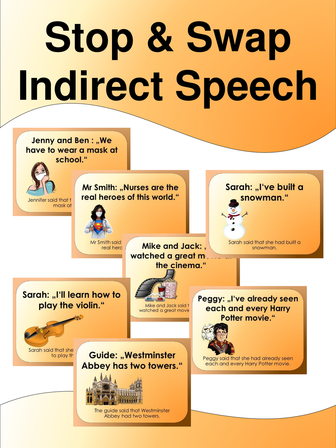 Indirect Speech übungen Mit Lösungen Zum Ausdrucken