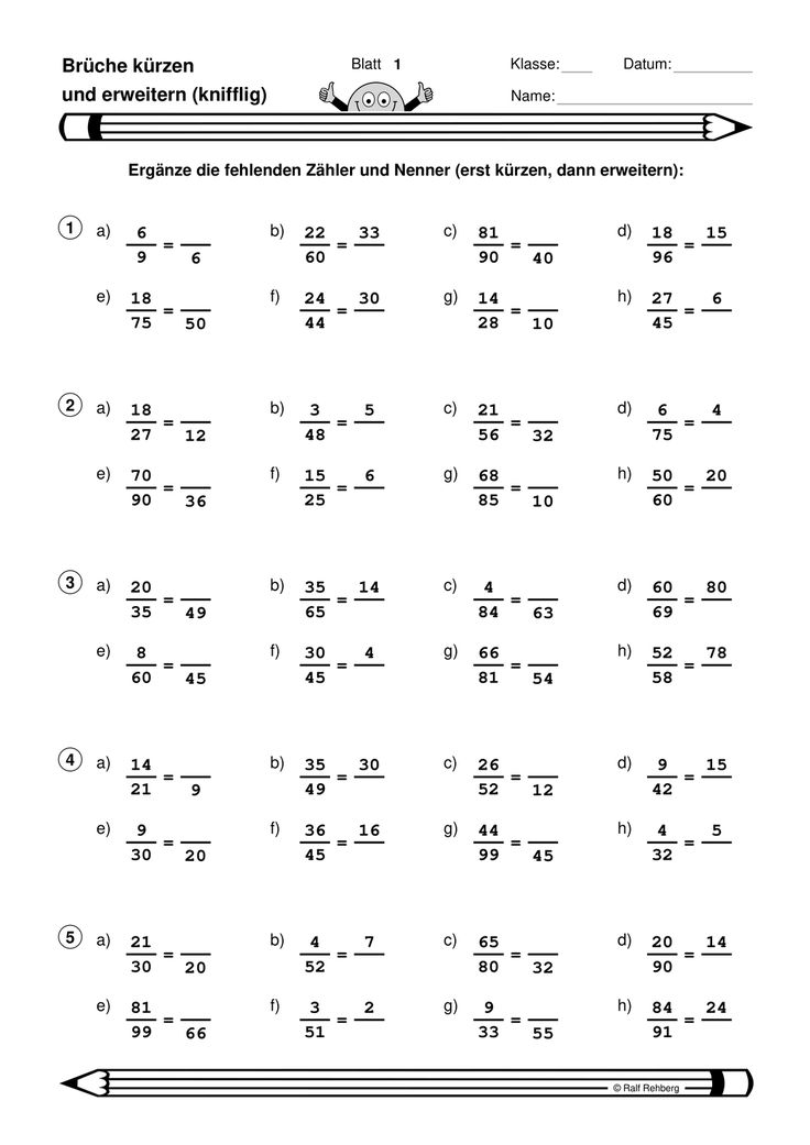 Mathe Brüche übungen Zum Ausdrucken