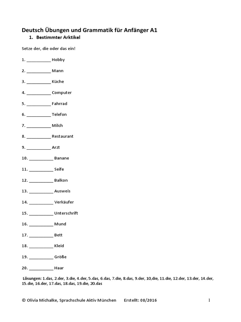 Grammatik übungen Deutsch Arbeitsblätter Zum Ausdrucken