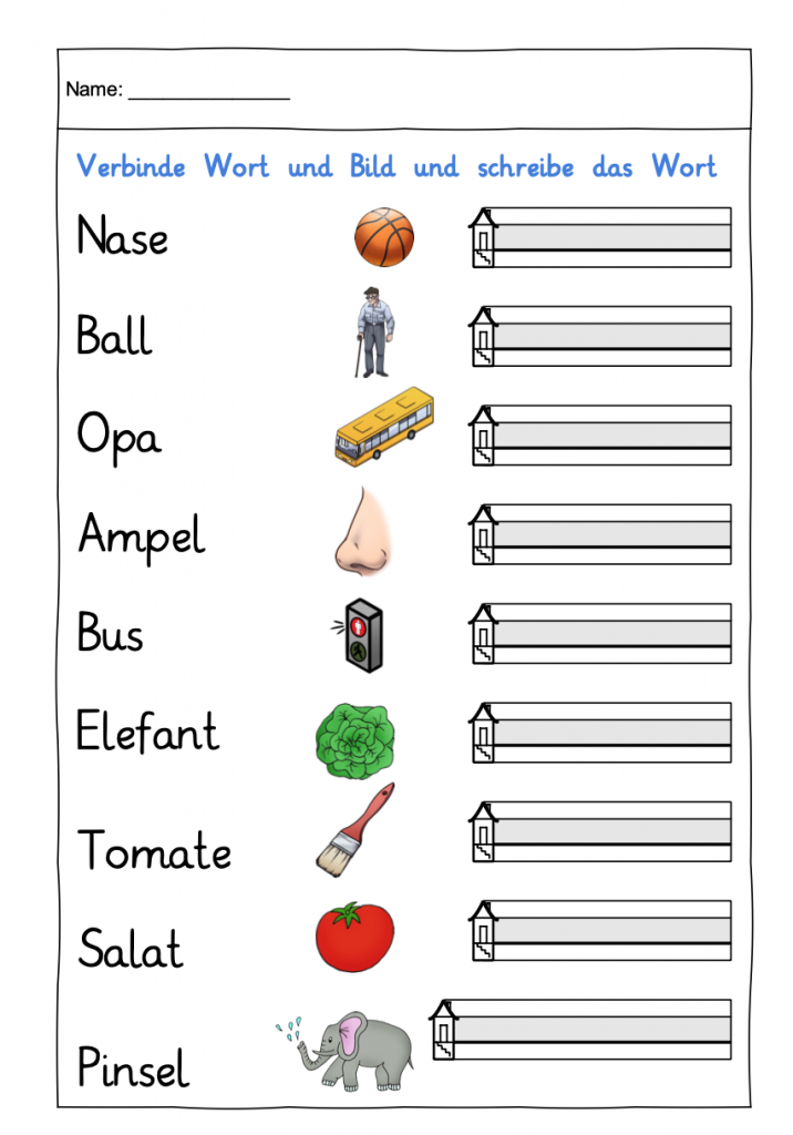 übungen Für Kinder 1 Klasse Deutsch Zum Ausdrucken