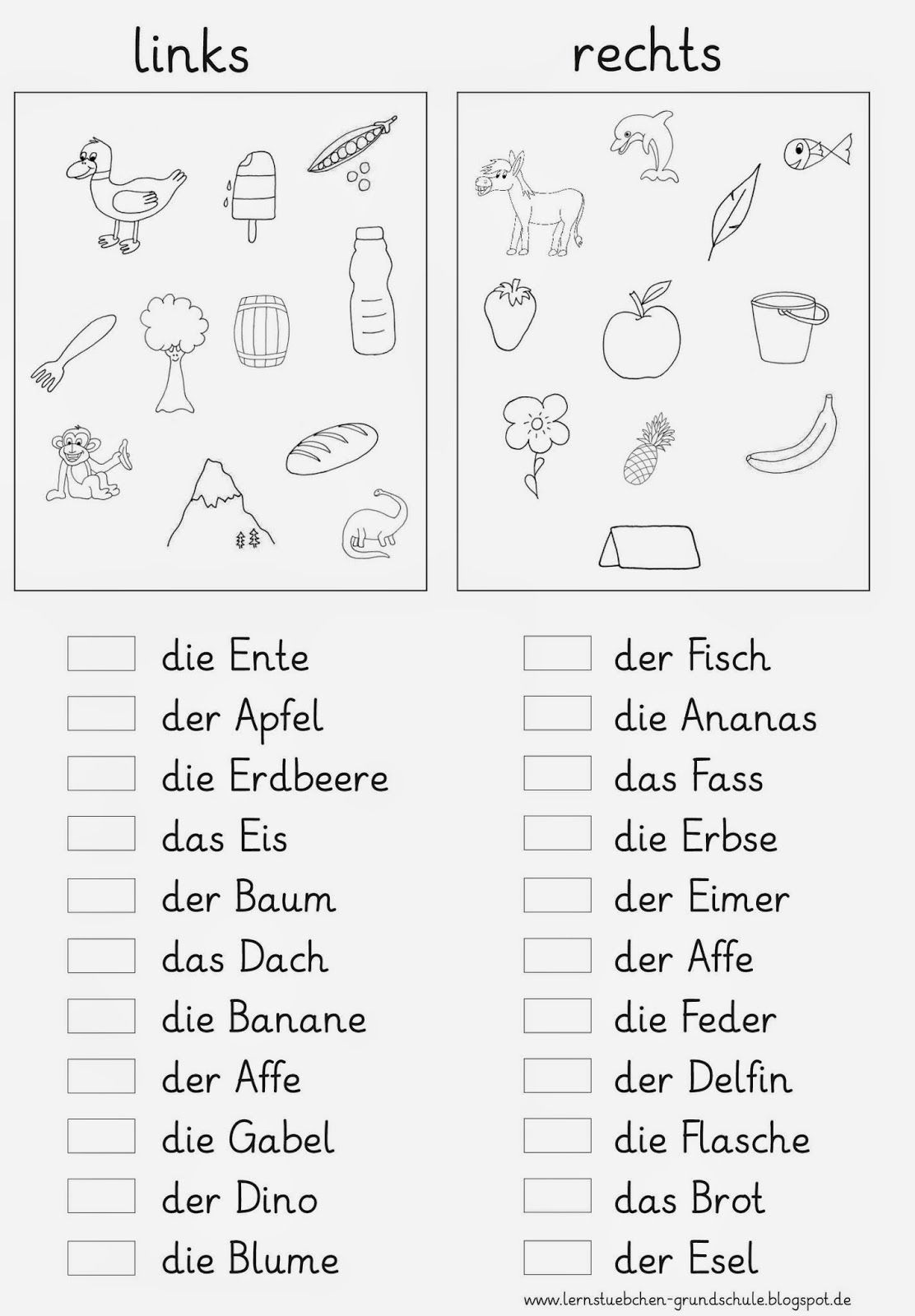 Deutsch übungen 2. Klasse Zum Ausdrucken