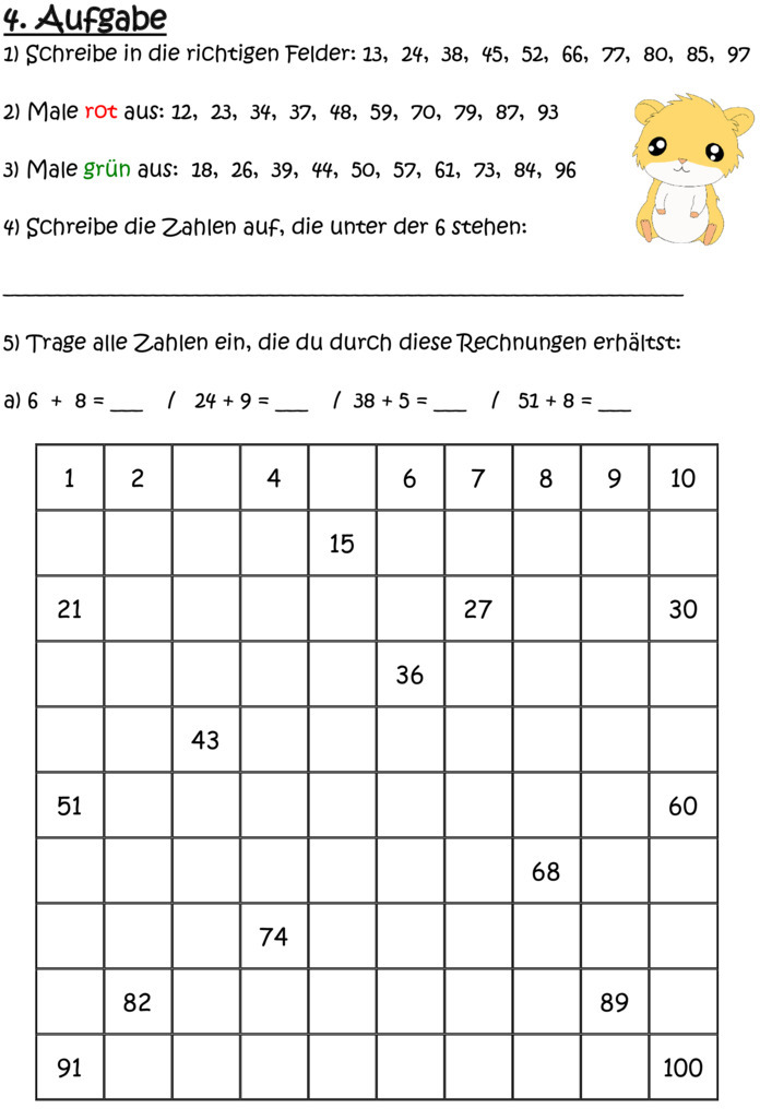 Mathe übungen Nachbarzahlen Klasse 4 Zum Ausdrucken