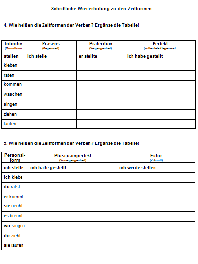 Deutsch 4 Klasse Zeit übungen Zum Ausdrucken