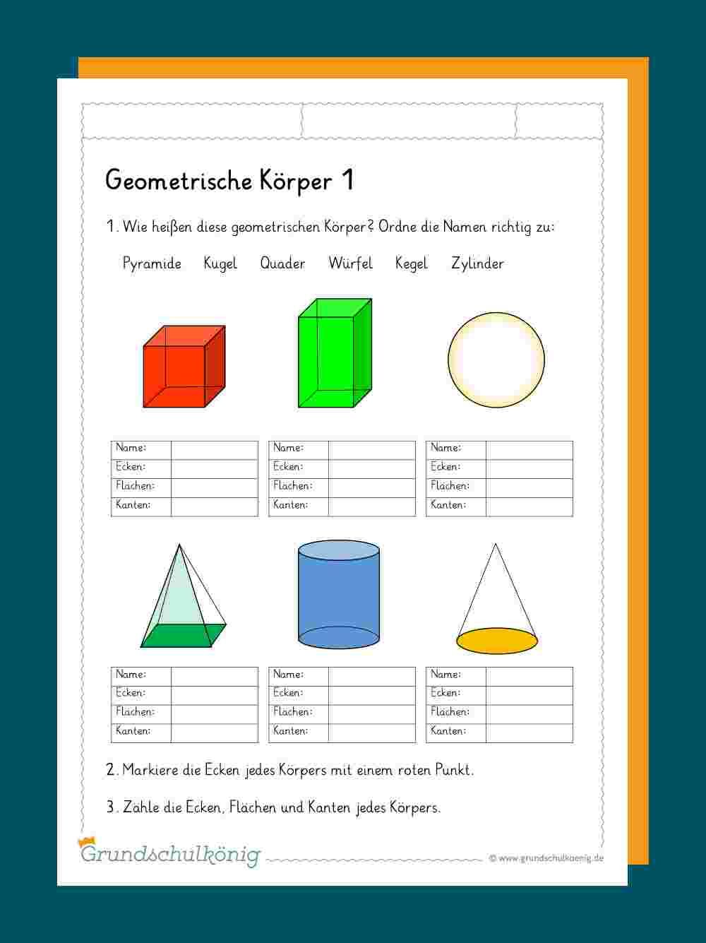 Körperberechnung Klasse 10 übungen Zum Ausdrucken