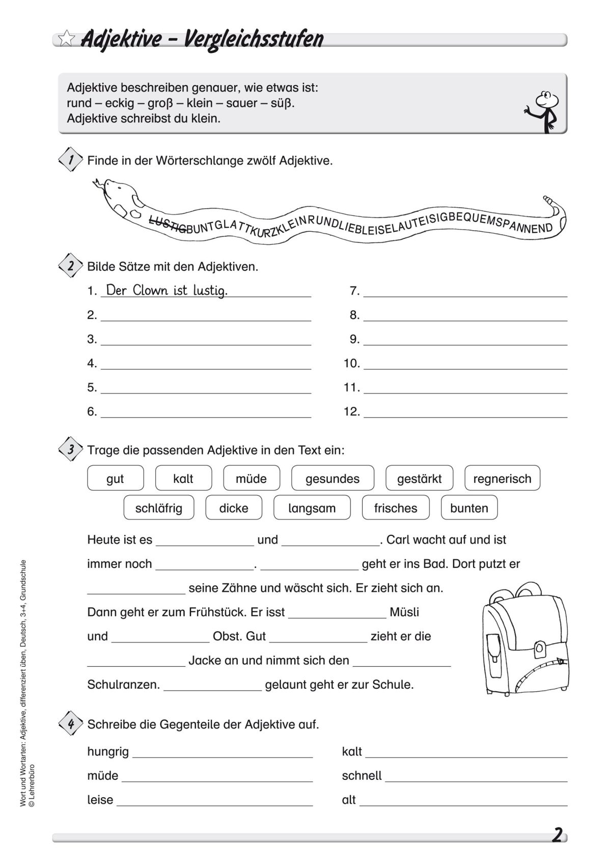 Deutsch übungen Klasse 3 Kostenlos Ausdrucken