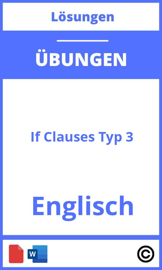 übungen If Clauses Zum Ausdrucken