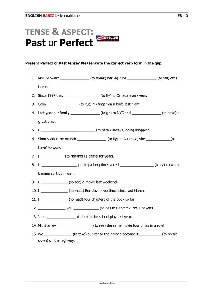 Present Tense Simple übungen Zum Ausdrucken