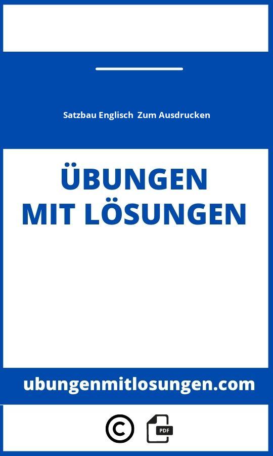 Englisch übungen Satzbau Zum Ausdrucken