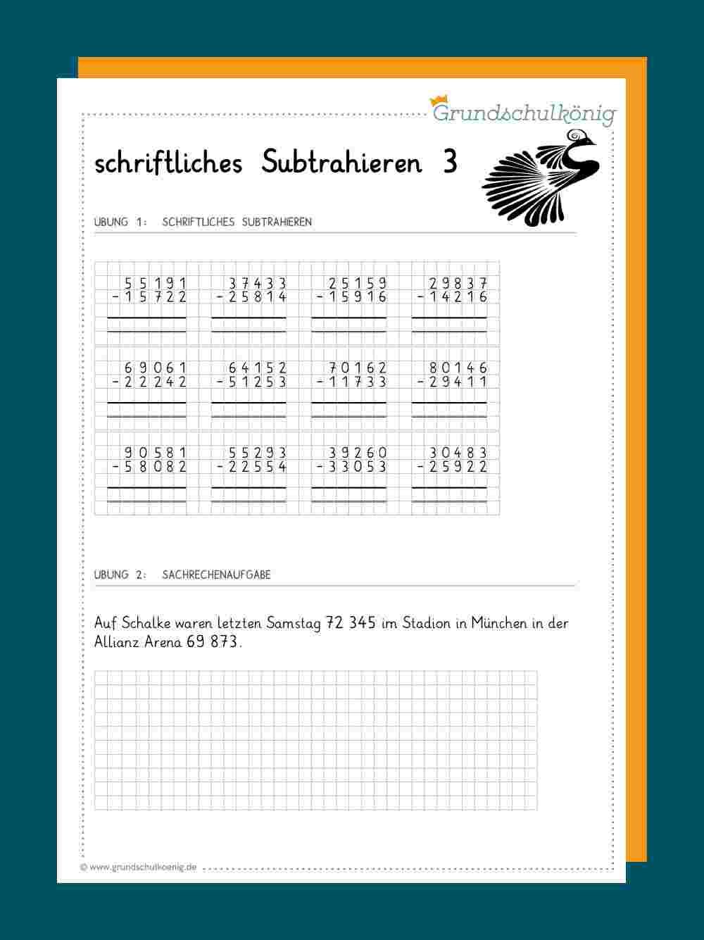 übungen Schriftliches Addieren Zum Ausdrucken