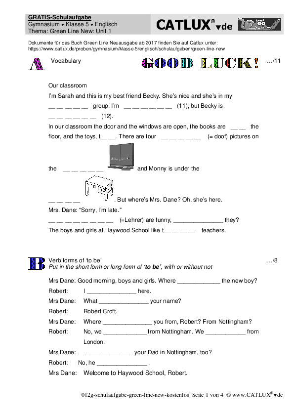 Englisch übungen Klasse 5 Gymnasium Green Line Zum Ausdrucken