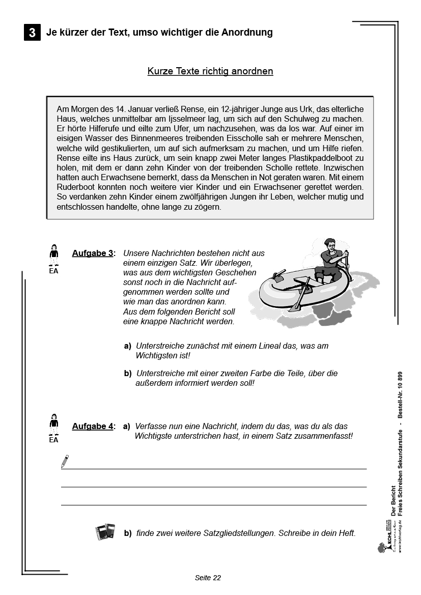 Deutsch 4 Klasse übungen Bericht Zum Ausdrucken