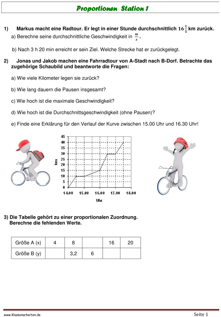 Proportionale Und Antiproportionale Zuordnungen übungen Klasse 8zum Ausdrucken