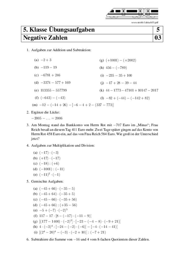 Mathematik übungen Zum Ausdrucken