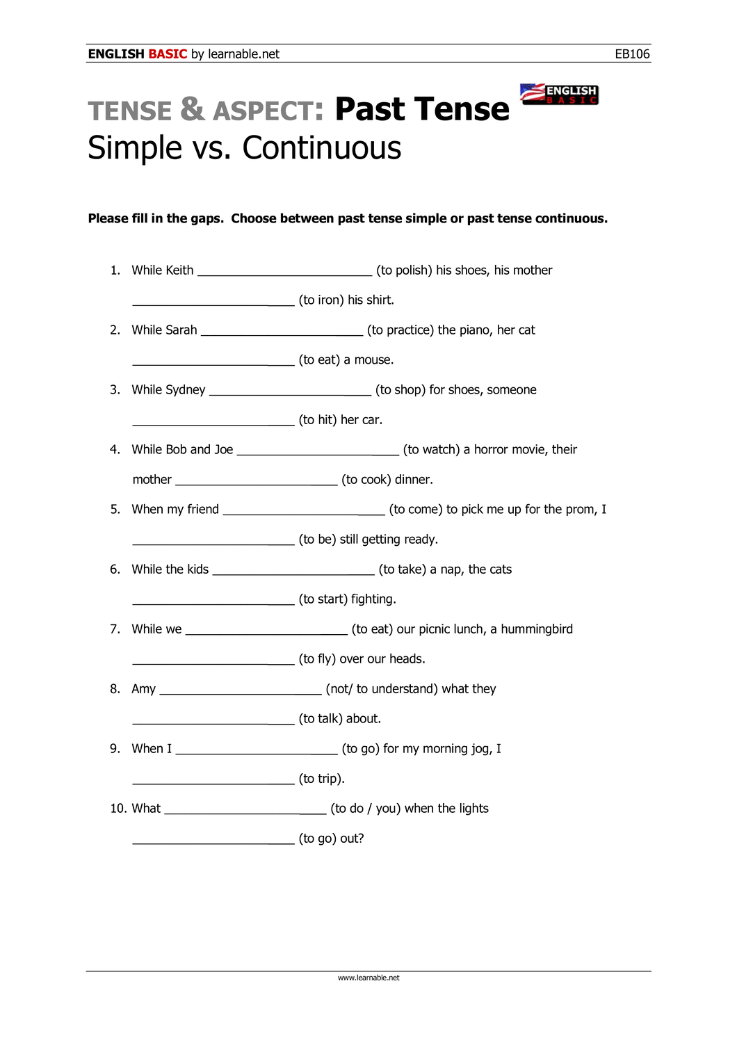 Present Perfect Oder Past Tense übungen Zum Ausdrucken