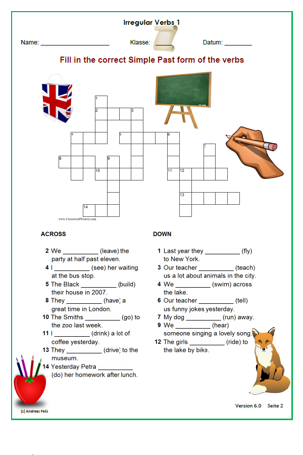 Englisch übungen Zum Ausdrucken Klasse N6