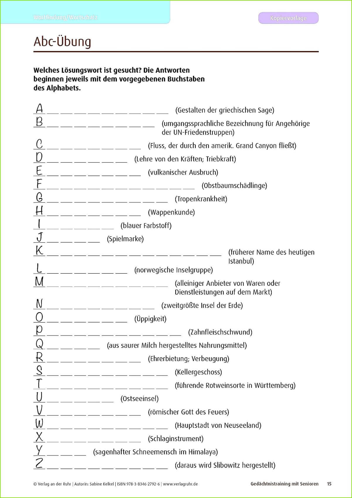 Gedächtnistraining übungen Zum Ausdrucken Bingo