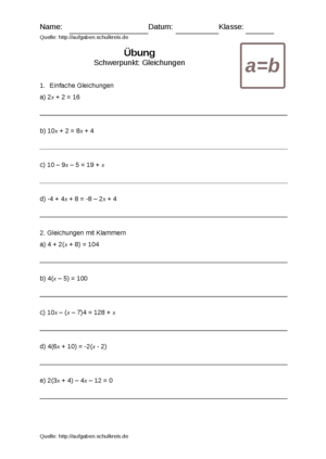 übungen 7 Klasse Hauptschule Zum Ausdrucken