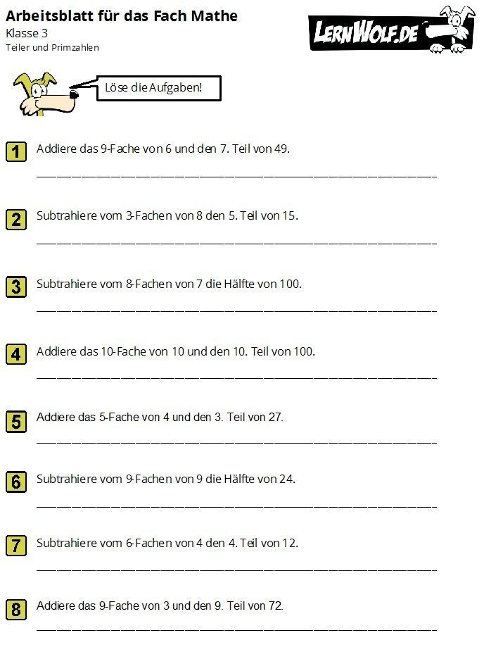 Mathematik übungen 6 Klasse Kostenlos Ausdrucken