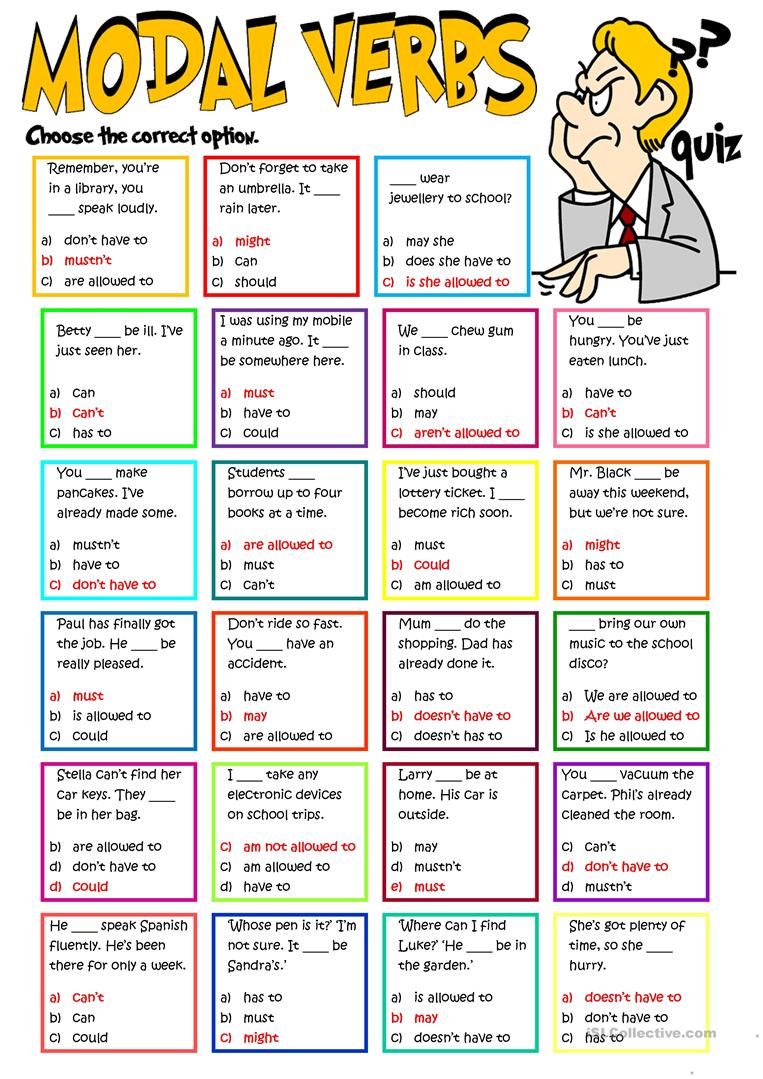 übungen Modal Verbs And Their Substitutes Zum Ausdrucken