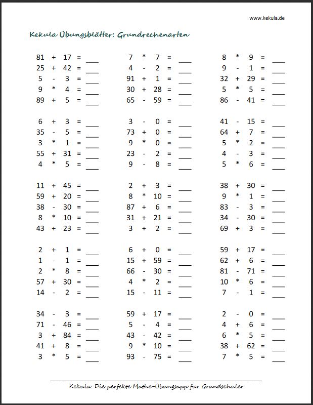 Mathe übungen 7 Klasse Zum Ausdrucken