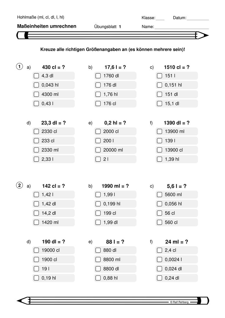 Umrechnung Von Längeneinheiten übungen Ausdrucken