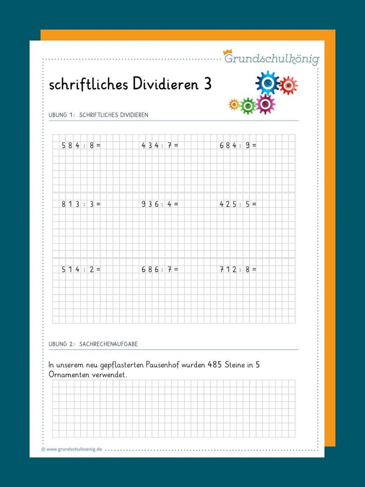 übungen Schriftlich Dividieren Zum Ausdrucken