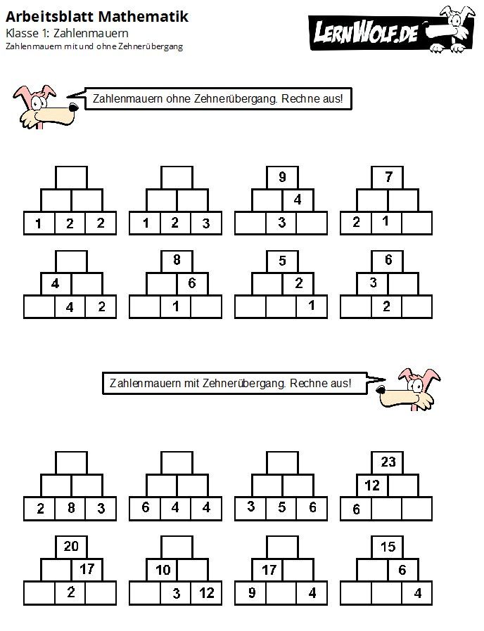 Zwanziger Feld Mathe Erste Klasse Zum Ausdrucken übung